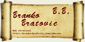 Branko Bratović vizit kartica